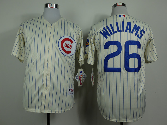 MLB Chicago Cubs #26 Billy Williams Cream Pinstripe Jersey