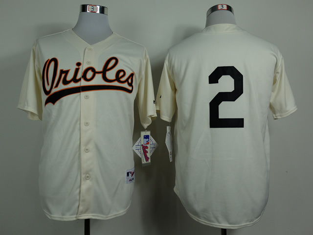 MLB Baltimore Orioles #2 Cream Jersey