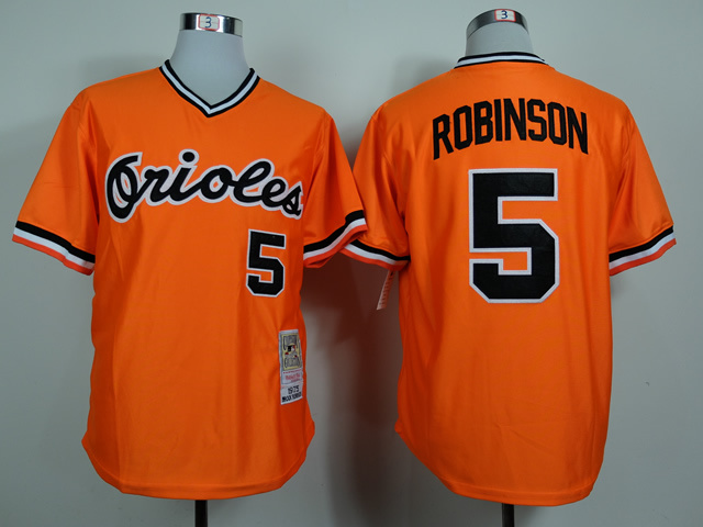 MLB Baltimore Orioles #5 Robinson Orange Throwback Jerseys