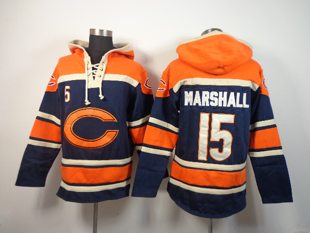 Chicago Bears #15 Marshall Blue Hoodie