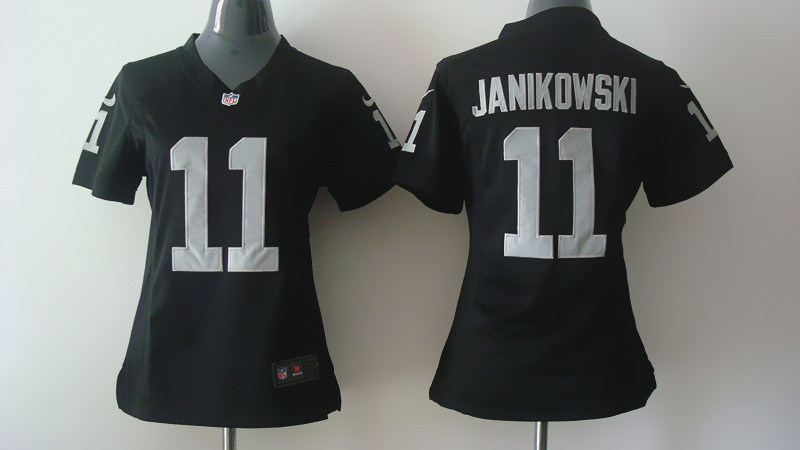 Nike Oakland Raiders #11 Janikowski Black Nike Women Jersey