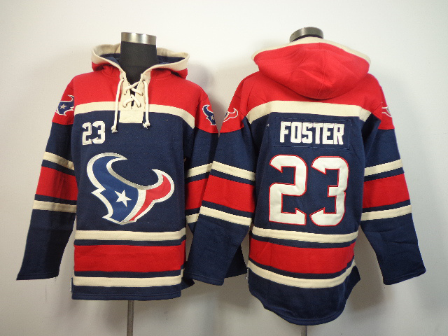Houston Texans #23 Foster Blue Red Hoodie