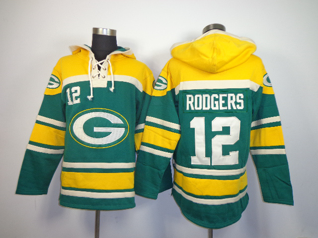 Green Bay Packers #12 Rodgers Green Hoodie