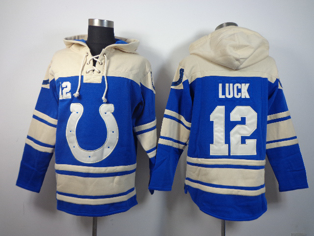 Indianapolis Colts #12 Luck Blue Hoodie