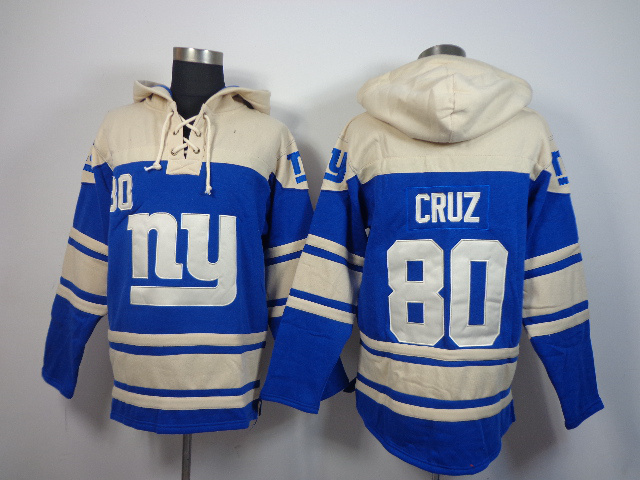 New York Giants #80 Cruz Blue Hoodie