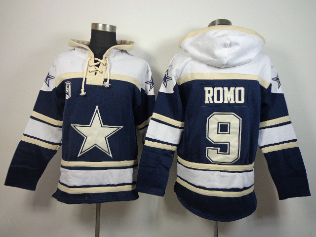 Dallas Cowboys #9 Romo Blue Hoodie