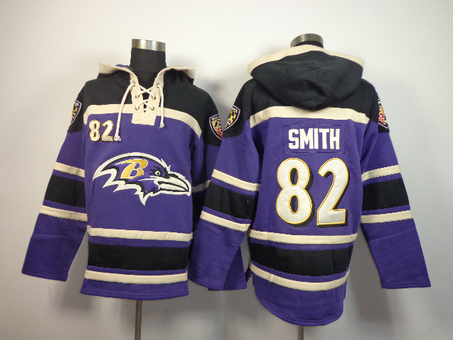 Nike Baltimore Ravens #82 Smith Purple Hoodie