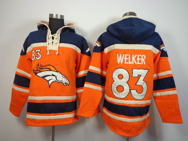 Denver Broncos #83 Welker Orange Hoodie