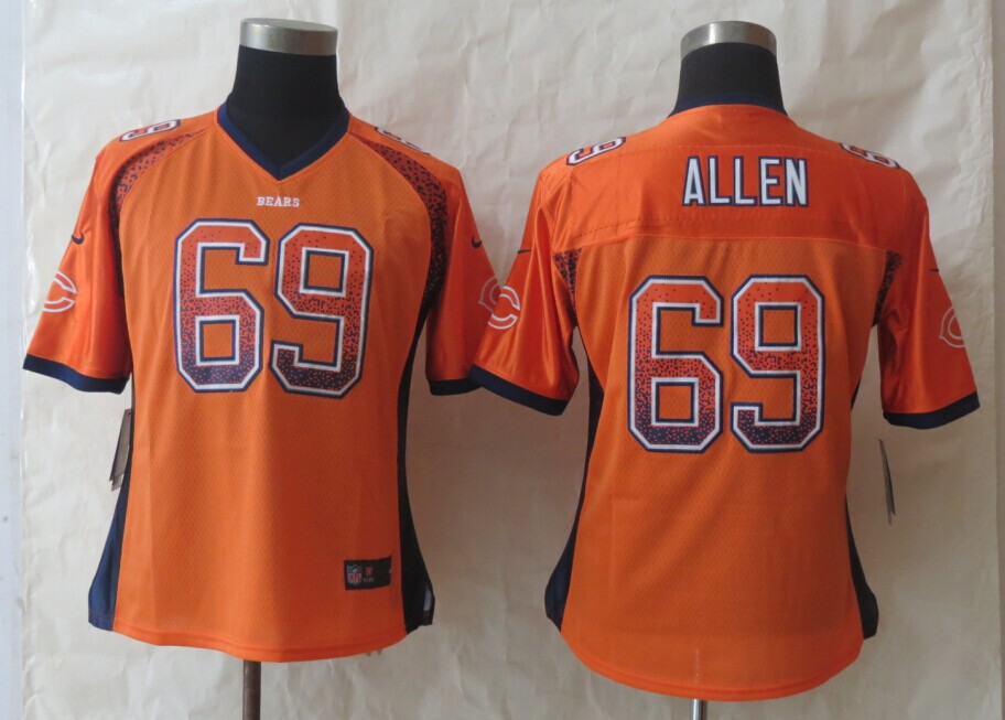 Women 2014 New Nike Chicago Bears 69 Allen Drift Fashion Orange Elite Jerseys