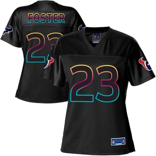 Nike Houston Texans #23 Foster Women Black Jerseys