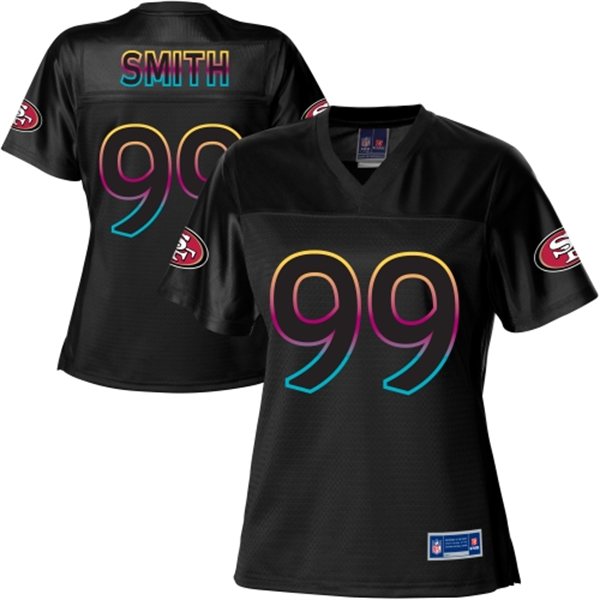 Nike San Francisco 49ers #99 Smith Women Black Jersey