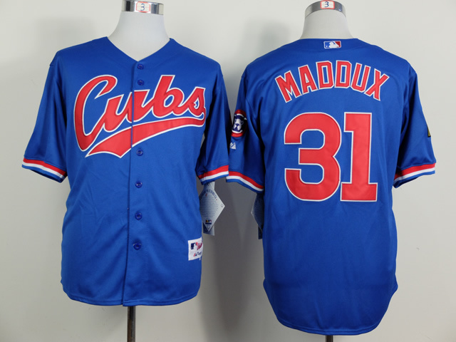 MLB Chicago Cubs #31 Maddux Bluee Jersey