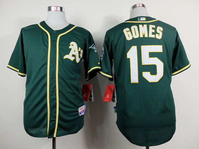 MLB Oakland Athletics #15 Gomes Green Jersey