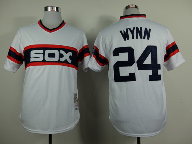 MLB Chicago White Sox #24 Wynn M&N White Jersey