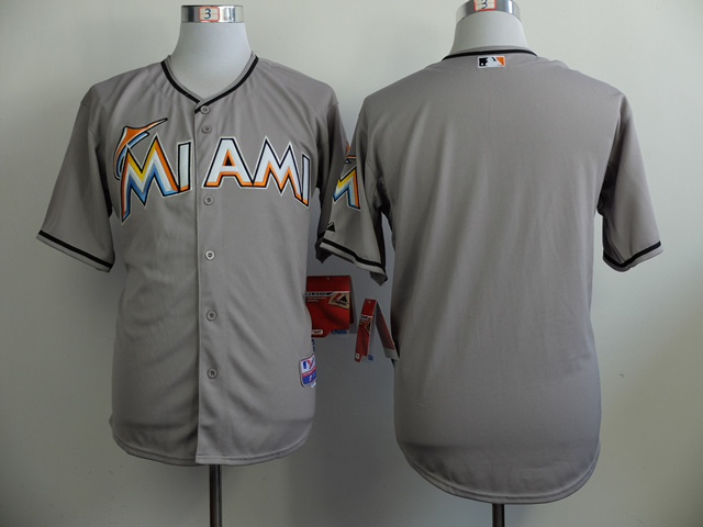 MLB Miami Marlins Blank Grey Jersey