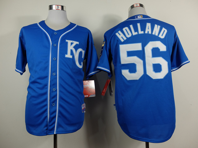 MLB Kansas City Royals #56 Holland Blue Jersey