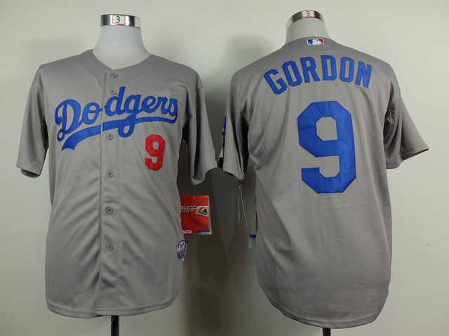 MLB Los Angeles Dodgers #9 Gordon Jersey Grey