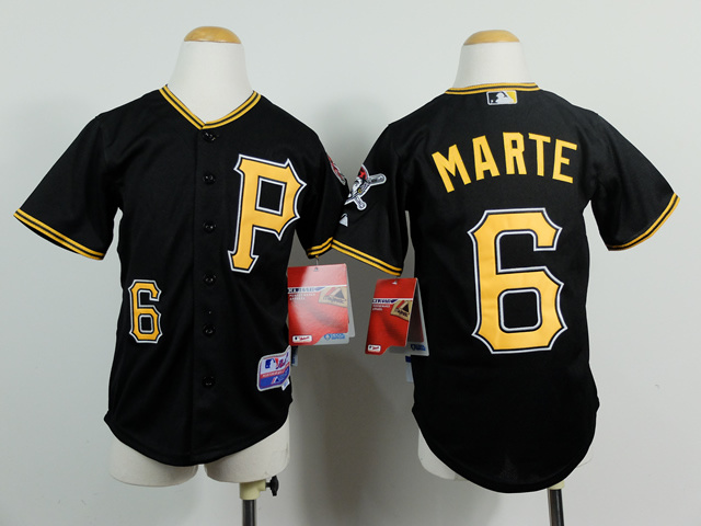 MLB Pittsburgh pirates #6 Marte Black Youth Jersey