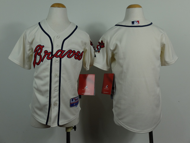 MLB Atlanta Braves Blank Cream Youth Jersey