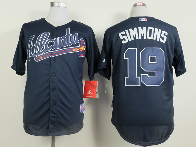 MLB Atlanta Braves #19 Simmons Blue Jersey