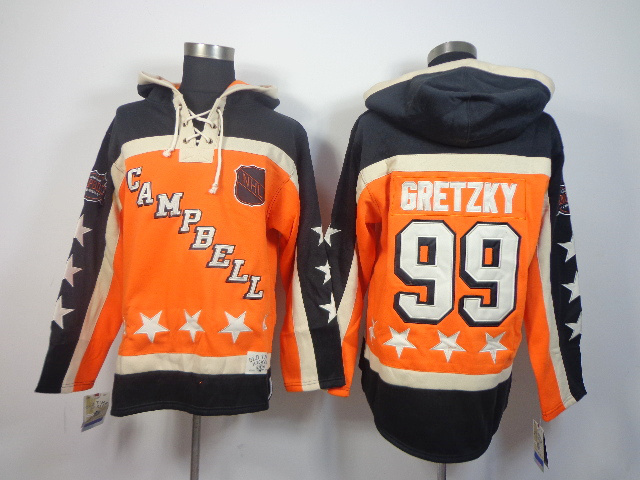 NHL Gretzky #99 Orange Black Hoodie
