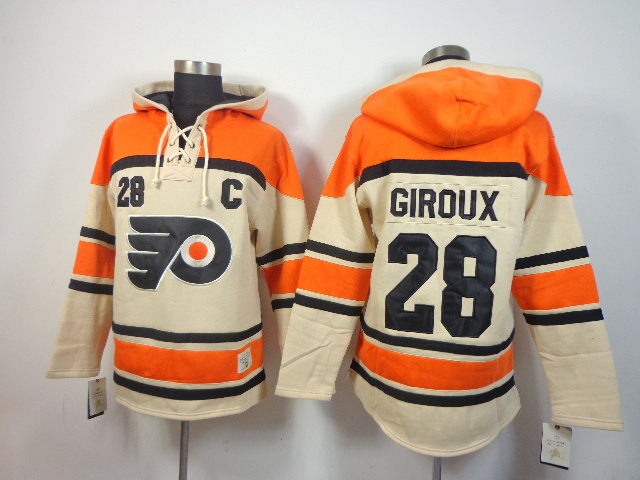 NHL Philadelphia Flyers #28 Giroux Orange Cream Hoodie