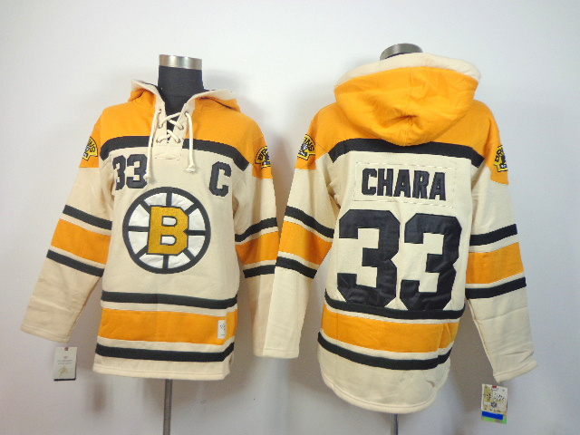 NHL Boston Bruins #33 Chara Yellow Cream Hoodie