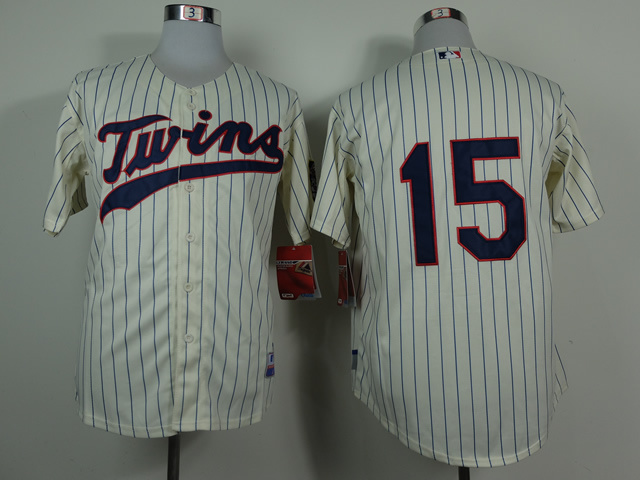 MLB Minnesota Twins #15 Perkins Cream Jersey