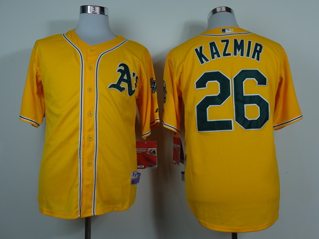 MLB Oakland Athletics #26 Kazmir Yellow Jersey