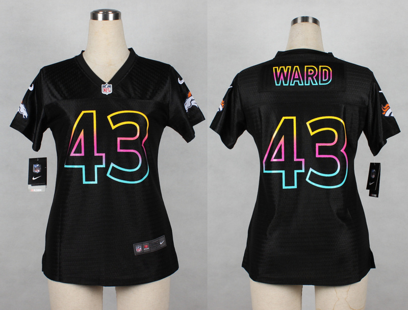 Nike Denver Broncos #43 Ward Black Women Fashion Jersey