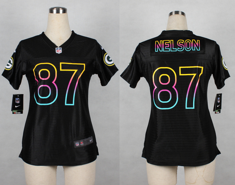 Nike Green Bay Packers #87 Nelson Black Women Jersey