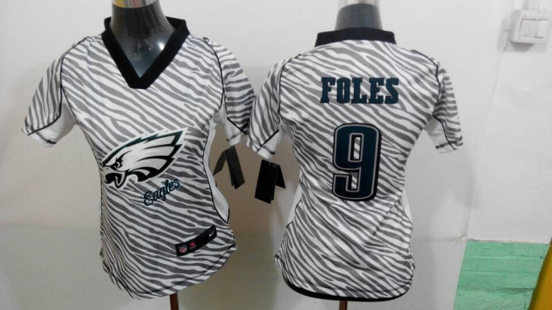 Philadelphia Eagles #9 Foles Women Nike Zebra Fashion jersey