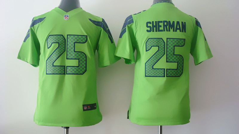 Nike NFL Seattle Seahawks #25 Sherman Green Youth Jersey