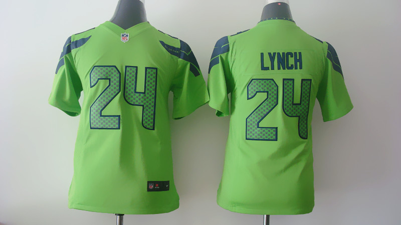 Nike NFL Seattle Seahawks #24 Lynch Green Youth Jersey