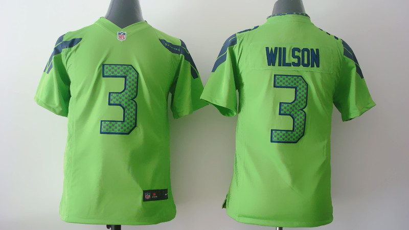 Nike NFL Seattle Seahawks #3 Wilson Green Youth Jersey
