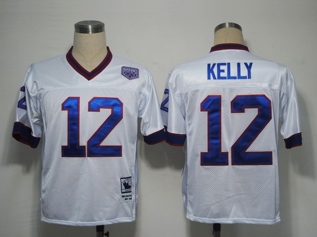 NFL Buffalo Bills #12 Kelly White Throwback Jersey