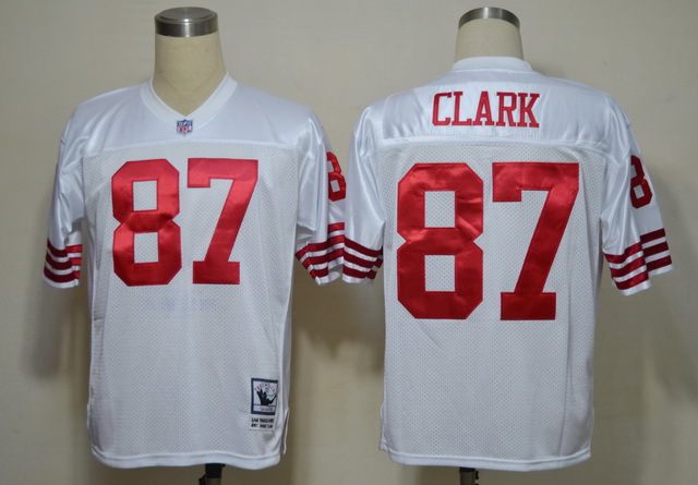 NFL San Francisco 49ers #87 Clark White Throwback Jersey