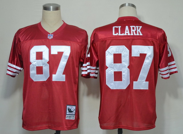 NFL San Francisco 49ers #87 Clark Red Throwback Jersey