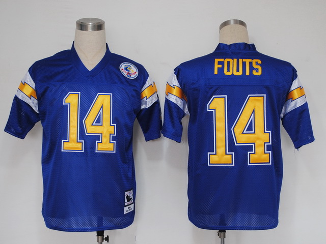 NFL San Diego Chargers #14 Fouts Blue Throwback Jersey