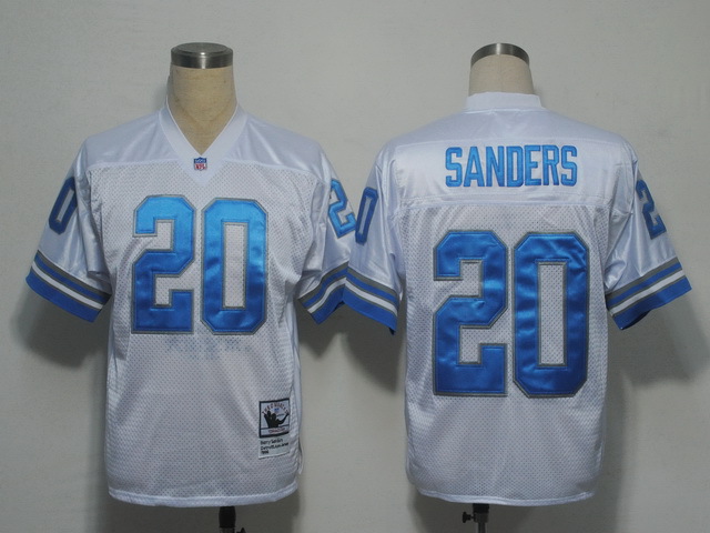 NFL Detroit Lions Barry Sanders #20 White Throwback Jersey