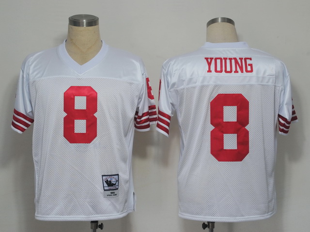 San Francisco 49ers #8 Young White Throwback Jersey