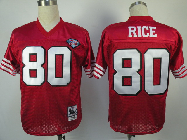 NFL San Francisco 49ers #80 Jerry Rice Red Throwback Jersey