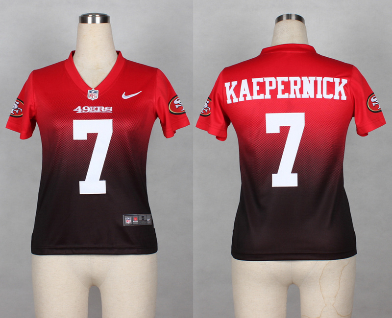 Nike NFL San Francisco 49ers #7 Kaepernick Red Fadeaway Drift Fashion Women Jersey