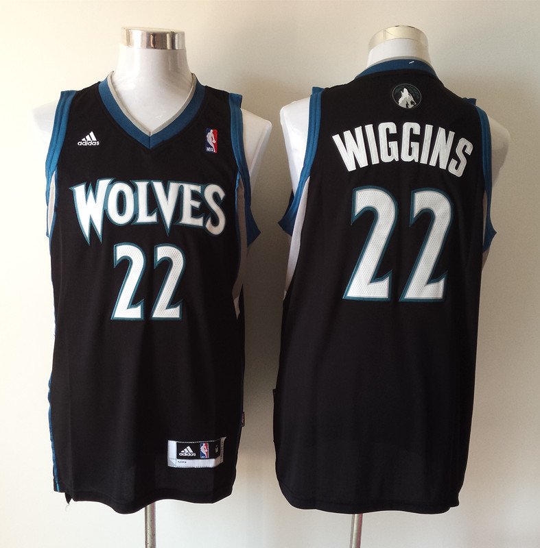 NBA Minnesota Timberwolves #22 Wiggins Black Jersey