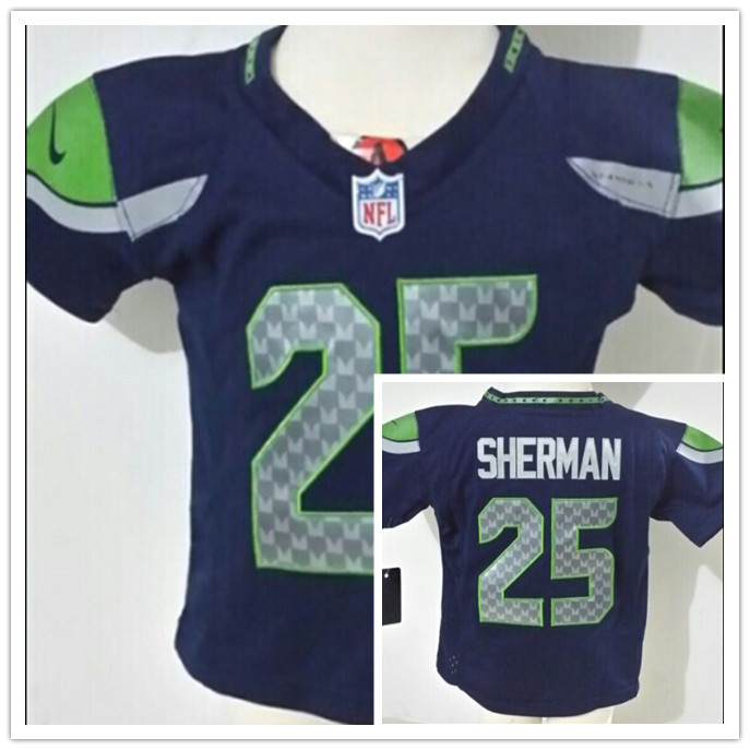 Nike Seattle Seahawks #25 Sherman Blue Kids Jersey (2-5T)