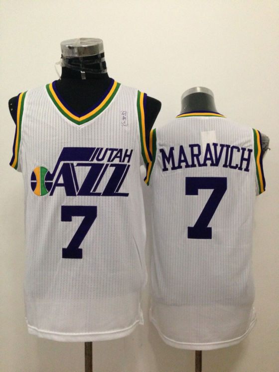 NBA Utah Jazz #7 Maravich White Jersey