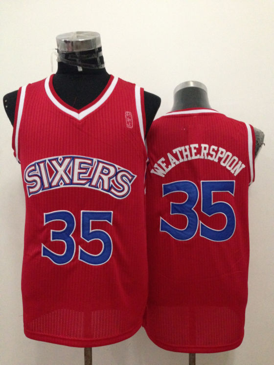 NBA Philadelphia 76ers #35 Weatherspoon Red Jersey
