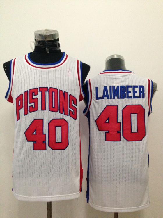 Adidas NBA Detroit Pistons #40 Laimbeer White Jersey