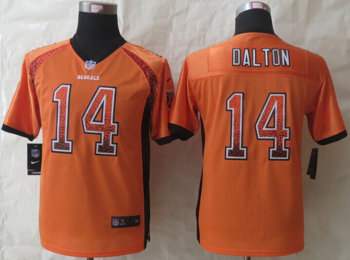 Youth 2014 New Nike Cincinnati Bengals 14 Dalton Drift Fashion Orange Elite Jerseys