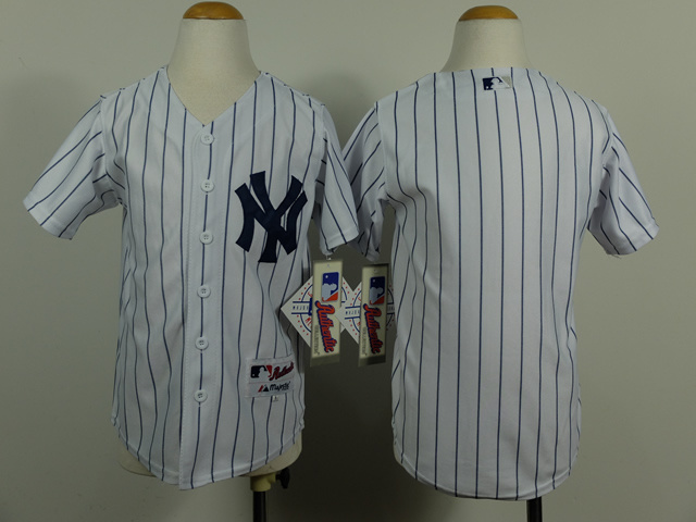 MLB New York Yankees White Blue Pinstrip Youth Jersey